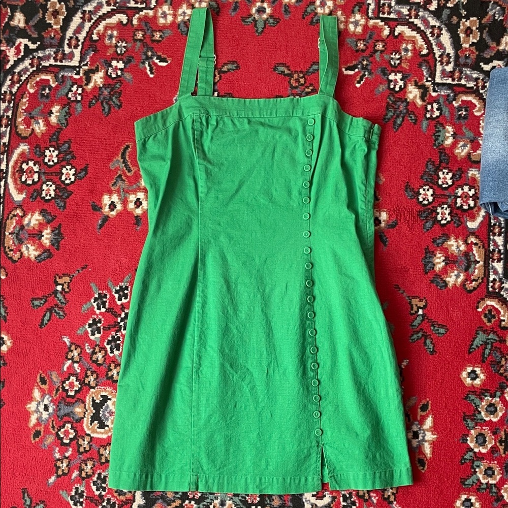 Forever 21 Green Button-Front Dress